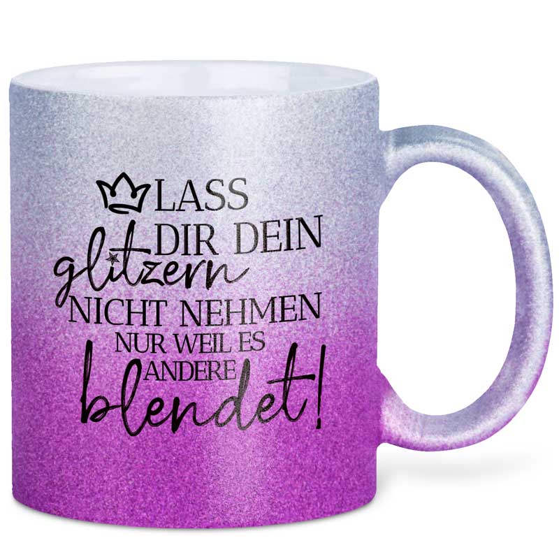 Glitzertasse Lass Dir Dein Glitzern Pink Silver Danke Sagen Tassen Melifestyle